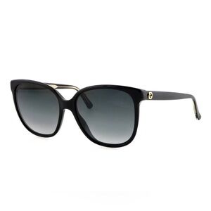 NEW GUCCI Black Gold Oversized Sunglasses Italy - GG3819/S Y6C9O 55mm